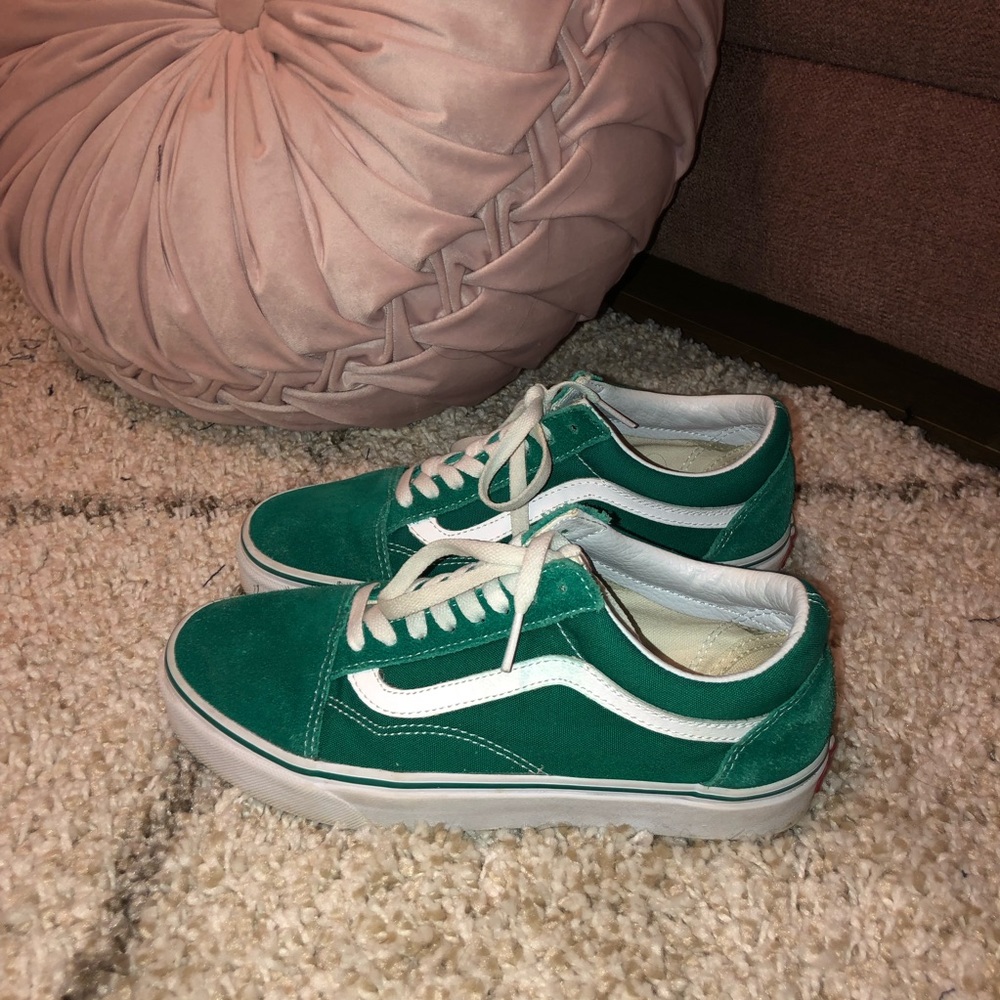 rare green suede vans old skool